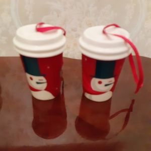 Starbucks Holiday 2012 Winking Eye Snowman Ornaments